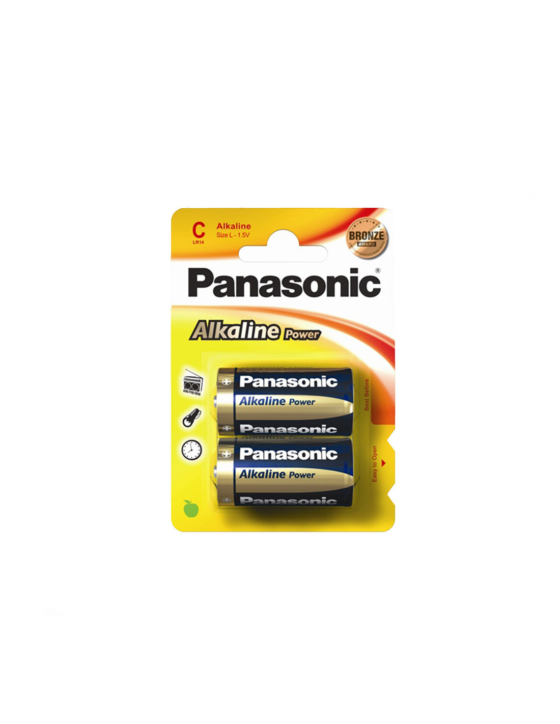 12 Pile Alkaline Panasonic Bronze C - Lr14 1,5v (EMBALLAGE 2 Unit) Ø26,2x50mm